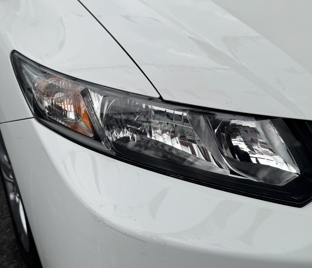 Clear Honda headlight after restoration
