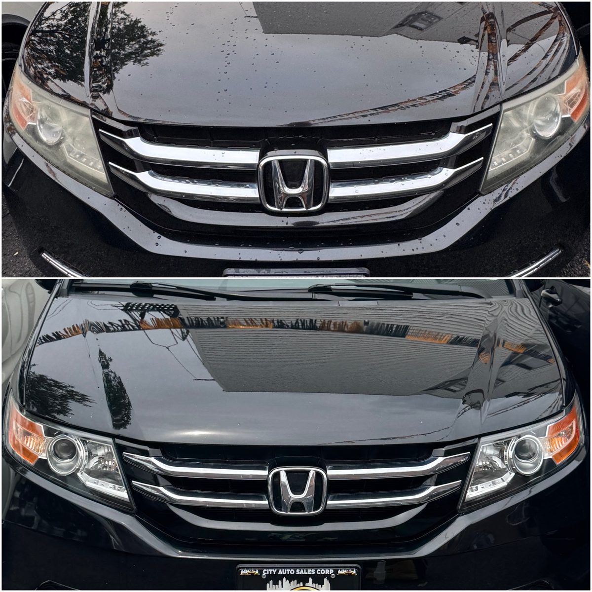Black Honda headlight restoration